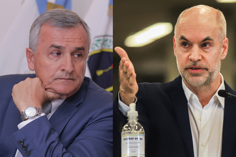 El gobernador de Jujuy, Gerardo Morales y el jefe de gobierno porteño, Horacio Rodríguez Larreta. 