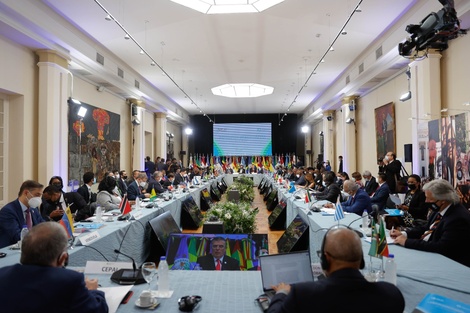 El encuentro de cancilleres se realizó en el Palacio San Martín.  (Fuente: Télam)