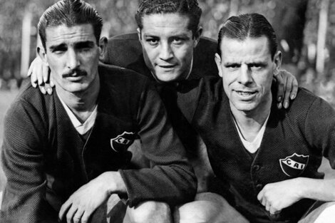 De la Mata, Erico y Sastre, estrellas de Independiente en la década del '30 (Fuente: Archivo El Gráfico)