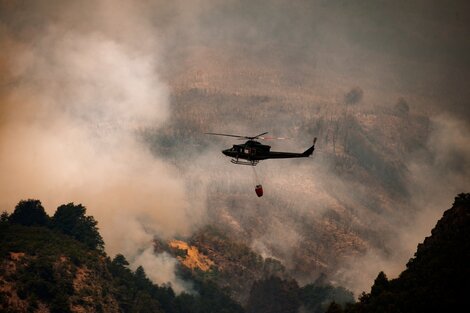 Así está el incendio en la zona de los lagos Martín y Steffen, en Bariloche.