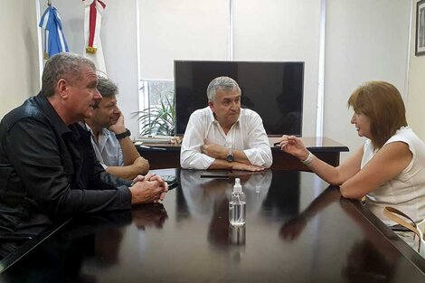 Gerardo Millman, Guillermo Hoerth, Gerardo Morales y Patricia Bullrich, en la sede del Comité Nacional de la UCR.