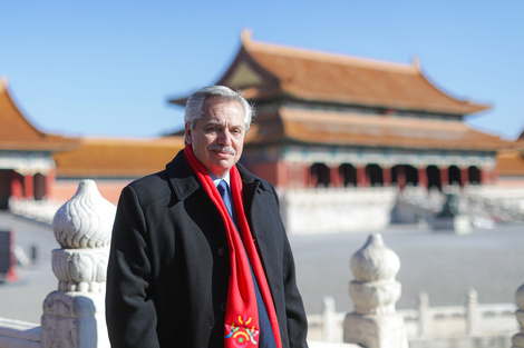 Alberto Fernández, en el Museo del Palacio, dentro de la Ciudad Prohibida, en Beijing. 