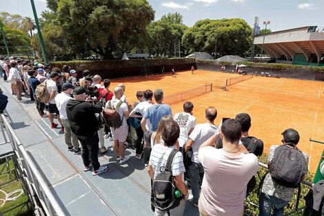 Del Potro peloteó en el Lawn Tennis y se llevó todas las miradas