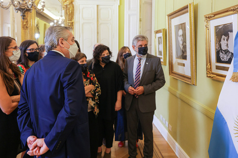 Alberto Fernández en el Salón de la Ciencia Argentina.