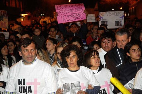 Marcha en Rufino por Chiara en 2015, con sus padres al frente.