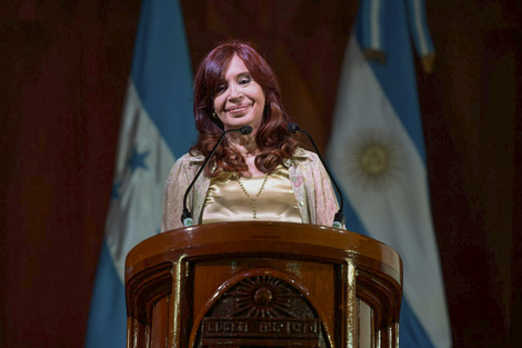 CFK, en su reciente visita a Honduras.  (Fuente: NA)