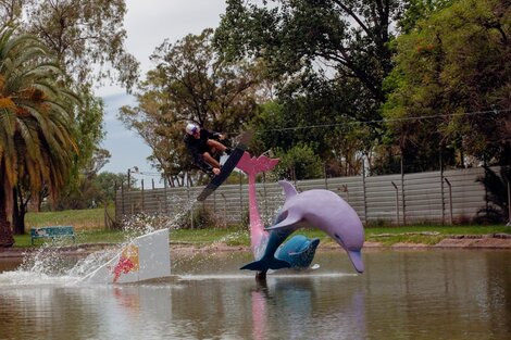 Las acrobacias en el Parque Centenario de Caballito