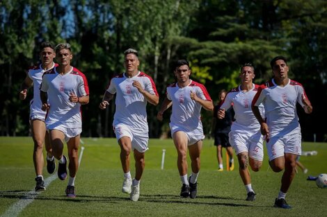 Los jugadores de Huracán en la práctica (Fuente: Prensa Huracán)