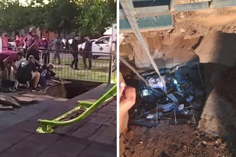 Dos mujeres y un bebé cayeron en un pozo de seis metros