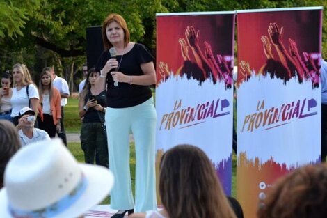 Patricia Bullrich en plena campaña presidencial.