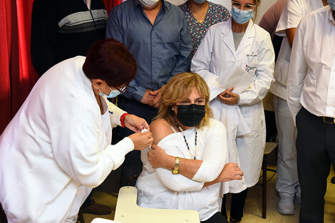 La ministra Martorano ayer, en el hospital Eva Perón.