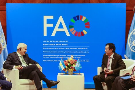 Domínguez junto al Director General de la FAO, Qu Dongyu