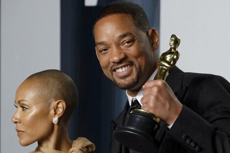 Will Smith festeja su Oscar junto a Jada Pinkett. (Fuente: AFP)