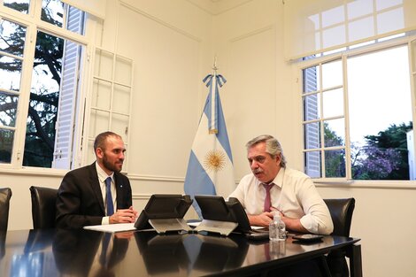 Martín Guzmán junto a Alberto Fernández en Olivos.