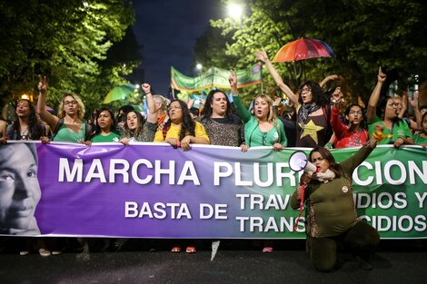 La marcha contra los travesticidios en el último Encuentro en La Plata. (Fuente: Jose Nico)