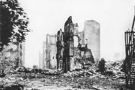 Guernica tras el ataque: fue la primera acción militar del nazismo. 