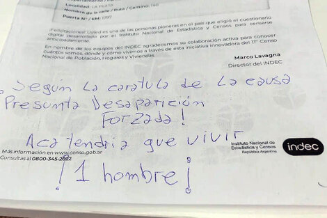 El mensaje que el hijo de Julio López le dejó al censista en la puerta de su casa