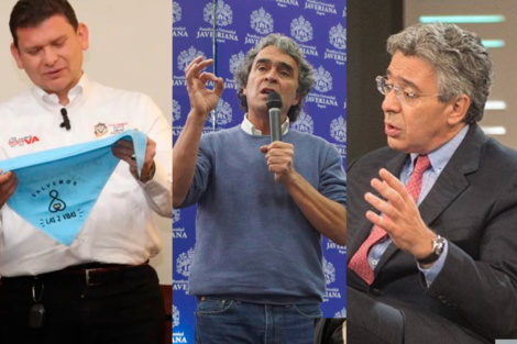 Fajardo, Rodríguez y Gómez, tres candidatos que buscan salir del fondo de las encuestas. Foto: Redes sociales de los candidatos.