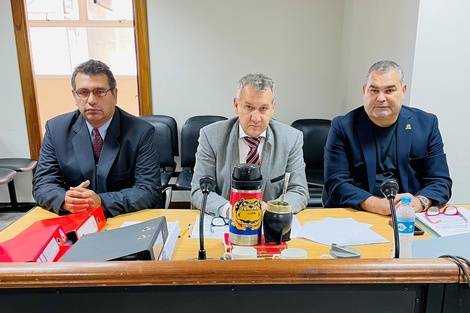 José Luis Chilavert junto a sus abogados durante el juicio. Imagen: Twitter