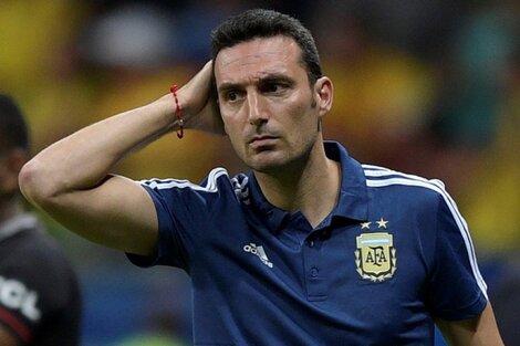 Lionel Scaloni dio una conferencia de prensa en la previa del partido entre Argentina e Italia. Imagen: AFP. 