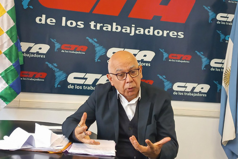 Christian Rodríguez visitó la CTA de los Trabajadores durante su visita a Buenos Aires.