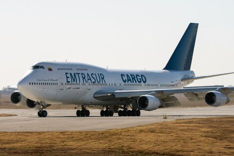 El avión venezolano retenido en Ezeiza.