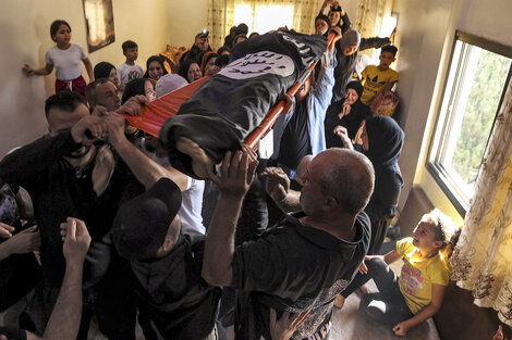 El funeral de Laith Salah Abu Srur, en Jenin.