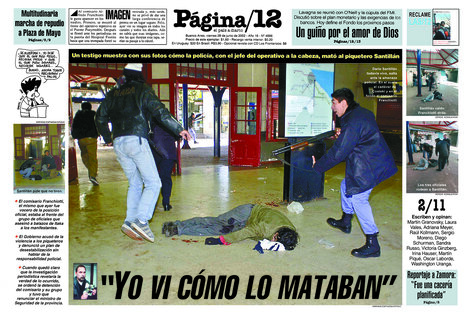 Los crímenes de la Policía Bonaerense, aquel 26 de junio de 2002, fueron reflejados por las tapas de Página/12 en los días posteriores.