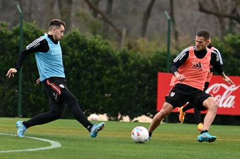 Paradela y Zuculini se entrenaron en Ezeiza (Fuente: Prensa River)