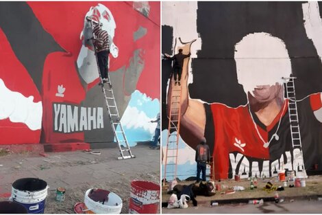 Rosario: atacaron a tiros a dos hinchas de Newell's que estaban pintando un mural de Lionel Messi y Diego Maradona