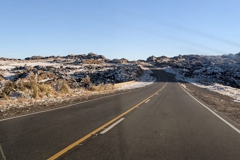 Habilitaron el Camino de las Altas Cumbres tras estar cerrado por el hielo y nieve. Foto: Policía de Córdoba