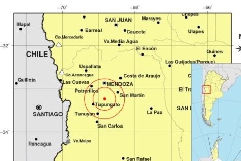 Se registró un sismo de magnitud 4.0 en la provincia de Mendoza