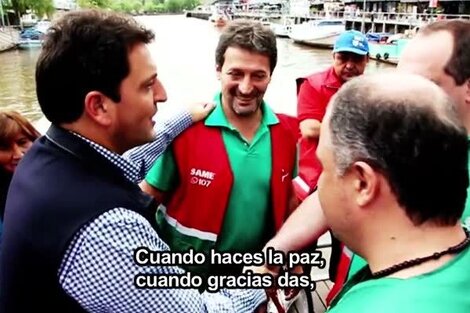 Malena Galmarini compartió el spot de campaña que protagonizó Sergio Massa en 2013. Imagen: captura de video. 