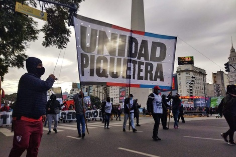 La Unidad Piquetera se concentró en el Obelisco.