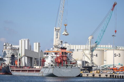 El Polarnet, primera nave con granos ucranianos, en Turquía.