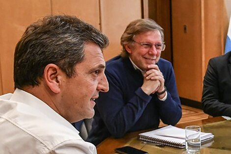 Sergio Massa y el secretario Juan José Bahillo, en una de las reuniones de trabajo.