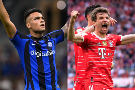 Lautaro Martínez y Thomas Müller serán titulares en Inter y Bayern Múnich respectivamente.