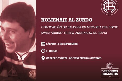 Homenaje en Lanús a un hincha asesinado 