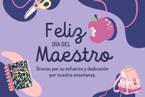 Una de las tantas plantillas que se pueden realizar en la plataforma Canva por el Día del Maestro 2022.