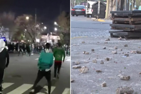 Batalla campal entre barras de Nueva Chicago: imágenes de los enfrentamientos