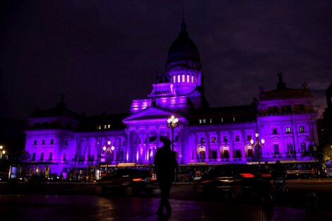 El Congreso se iluminó de violeta por el Día Mundial de la Enfermedad de Alzheimer