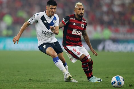 Arturo Vidal durante el reciente Flamengo-Vélez de Copa Libertadores