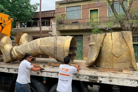 Las partes de la estatua ya llegaron para ser ensambladas en el Monumental