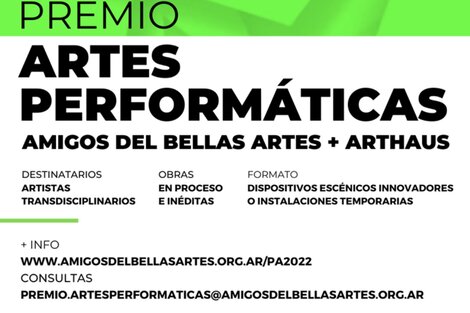 Premio dedicado a las artes performáticas