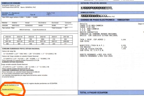 Las nuevas boletas de energía  indicarán el nivel de segmentación tarifaria 