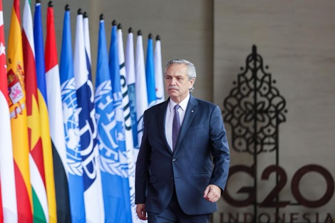 Alberto Fernández a su llegada a la Cumbre del G 20.