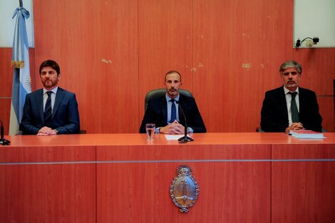 Los jueces Andrés Basso, Jorge Gorini y Rodrigo Giménez Uriburu.