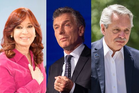 Cristina Kirchner, Mauricio Macri y Alberto Fernández.