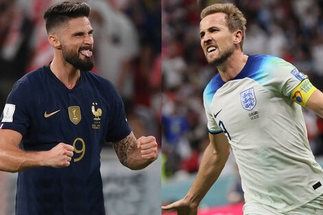 Olivier Giroud y Harry Kane, artilleros de Franciay e Inglaterra.