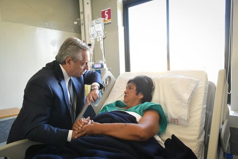 Alberto Fernández durante su visita a Milagro Sala en junio de 2022. 